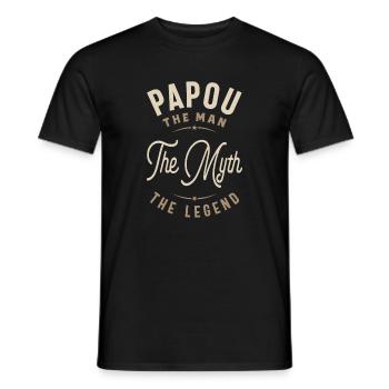 Papou L’Homme Le Mythe La Légende - T-shirt homme - noir - Devant - AI Model Male 178 light (178cm)