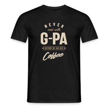 G-PA avant de prendre son café - T-shirt homme - noir - Devant - AI Model Male 178 light (178cm)