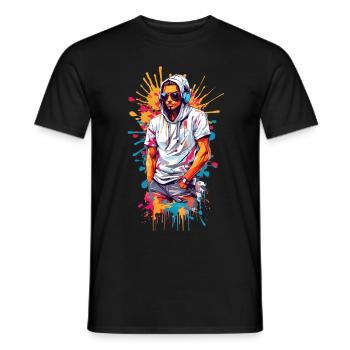 Cool hipster - T-shirt uomo - nero - Fronte - AI Model Male 178 light (178cm)