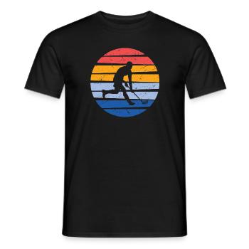 Floorball Player Innebandy Hockey Floorball - Men's T-Shirt - black - Front - AI Model Male 178 light (178cm)