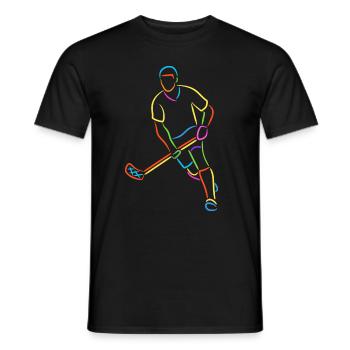 Floorball Salibandy Innebandy Jungen Unihockey - Männer T-Shirt - Schwarz - Vorne - AI Model Male 178 light (178cm)