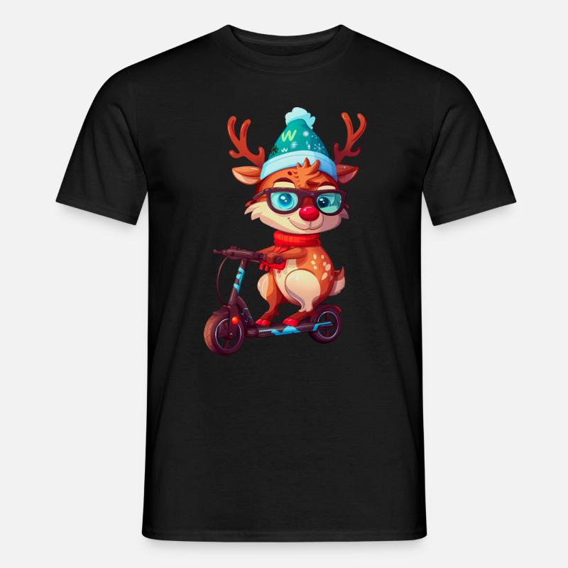 Rentier Roller - Männer T-Shirt - Schwarz