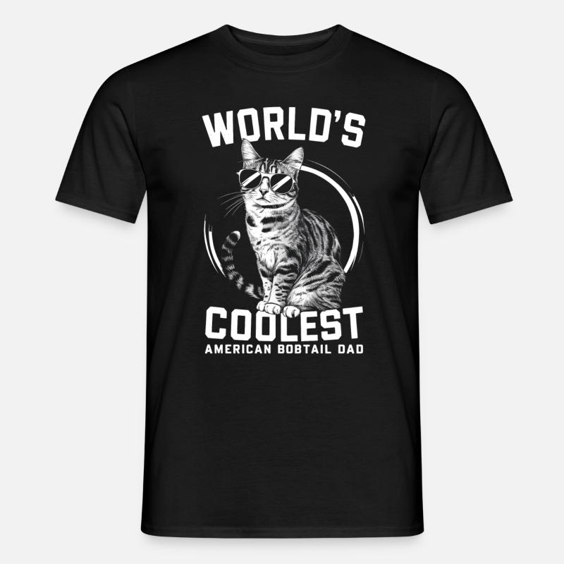 Katze American Bobtail Geschenk - Männer T-Shirt - Schwarz
