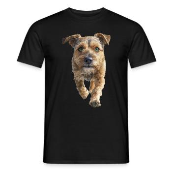 Border Terrier - Männer T-Shirt - Schwarz - Vorne - AI Model Male 178 light (178cm)