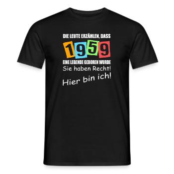 Legende geboren 1959. Lustiger Geburtstagsspruch - Männer T-Shirt - Schwarz - Vorne - AI Model Male 178 light (178cm)