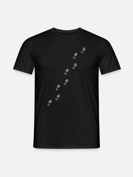 Schuhabdruck, Schuhsohle - quer über das Shirt - Männer T-Shirt - Schwarz
