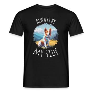 Hund nach Wanderung am Berggipfel - Männer T-Shirt - Schwarz - Vorne - AI Model Male 178 light (178cm)