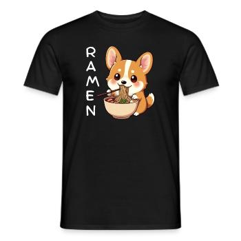Ramen Corgi - Männer T-Shirt - Schwarz - Vorne - AI Model Male 178 light (178cm)