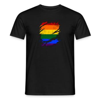 LGBT Rainbow Gay Pride Gay Lesbian Gay - Men's T-Shirt - black - Front - AI Model Male 178 light (178cm)