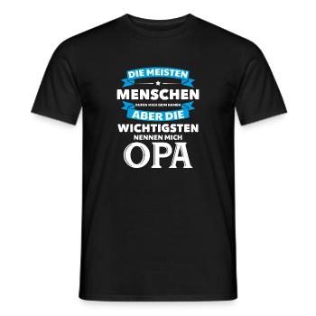 Opa Großvater Vater Enkel Rentner Senior Geschenk - Männer T-Shirt - Schwarz - Vorne - AI Model Male 178 light (178cm)