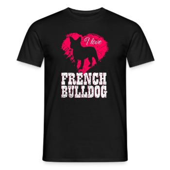 French Bulldog - Men's T-Shirt - black - Front - AI Model Male 178 light (178cm)