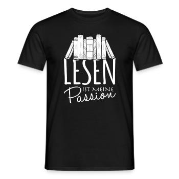 Lesen ist meine Passion - Männer T-Shirt - Schwarz - Vorne - AI Model Male 178 light (178cm)