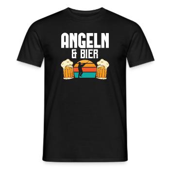 Angeln & Bier - Männer T-Shirt - Schwarz - Vorne - AI Model Male 178 light (178cm)