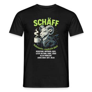 Schaf Spruch Schäff Lustig Geschenkidee Schafe - Männer T-Shirt - Schwarz - Vorne - AI Model Male 178 light (178cm)