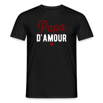 Papa d'amour cadeau - T-shirt homme - noir - Devant - AI Model Male 178 light (178cm)