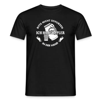 Ne pas pousser les pommes à la main, Francfort Hesse - T-shirt homme - noir - Devant - AI Model Male 178 light (178cm)