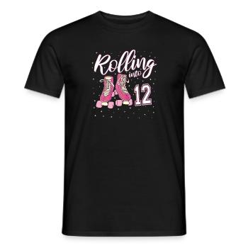 Rollen in 12 Jahre altes Mädchen 12. Geburtstag - Männer T-Shirt - Schwarz - Vorne - AI Model Male 178 light (178cm)