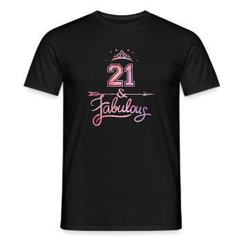 Frauen 21 Jahre alt und fabelhaft glücklich 21 .. - Männer T-Shirt - Schwarz - Vorne - AI Model Male 178 light (178cm)