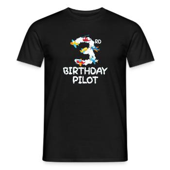 3e anniversaire pilote 3 ans Aviator Kid Bday - T-shirt homme - noir - Devant - AI Model Male 178 light (178cm)