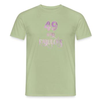 Women 49 Years Old And Fabulous 49th Birthday - Men's T-Shirt - sage - Front - AI Model Male 178 light (178cm)