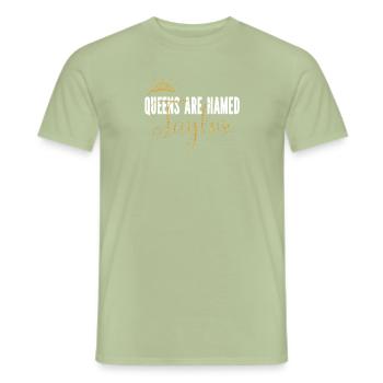 Queens Are Named Taylor Personalized First Name - Men's T-Shirt - sage - Front - AI Model Male 178 light (178cm)