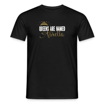 Königinnen heißen Aurelia Personalisierter Vorname - Männer T-Shirt - Schwarz - Vorne - AI Model Male 178 light (178cm)