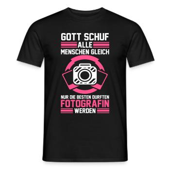 Fotografin Kamerafrau Fotografie Geschenk - Männer T-Shirt - Schwarz - Vorne - AI Model Male 178 light (178cm)