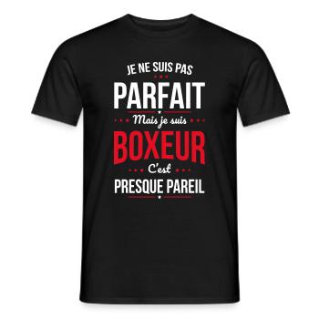 Je ne suis pas parfait mais je suis boxeur - T-shirt homme - noir - Devant - AI Model Male 178 light (178cm)