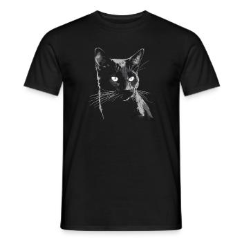 Schwarze Katze Bombay Cat Outfit für - Männer T-Shirt - Schwarz - Vorne - AI Model Male 178 light (178cm)