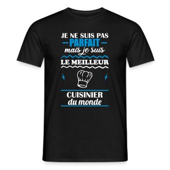 Pas parfait mais meilleur cuisinier du monde - T-shirt homme - noir - Devant - AI Model Male 178 light (178cm)