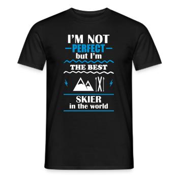 Not perfect, but the best skier in the world - Men's T-Shirt - black - Front - AI Model Male 178 light (178cm)