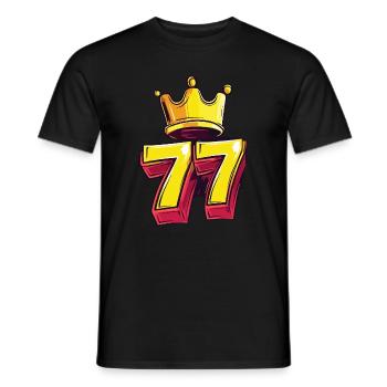77 Zahl Krone - Männer T-Shirt - Schwarz - Vorne - AI Model Male 178 light (178cm)