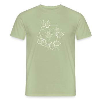 R O S E - T-shirt homme - vert sauge - Devant - AI Model Male 178 light (178cm)