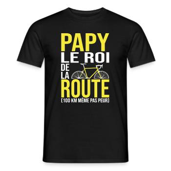 Papy Cycliste vélo grand père velo - T-shirt homme - noir - Devant - AI Model Male 178 light (178cm)