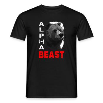 Alpha Animal Fierce Grizzly Bear - Anime Shirt - Men's T-Shirt - black - Front - AI Model Male 178 light (178cm)