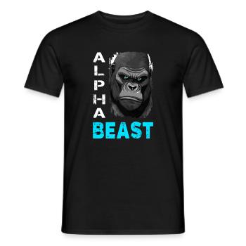 Alpha Animal Powerful Gorilla - Anime Shirt - Men's T-Shirt - black - Front - AI Model Male 178 light (178cm)