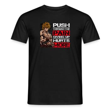 Citations de motivation de combattant - Chemise d’anime - T-shirt homme - noir - Devant - AI Model Male 178 light (178cm)