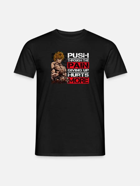 Frases de motivación de luchador - Camiseta de anime - Camiseta hombre - negro