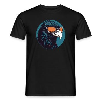 Aigle avec lunettes de soleil, faucon, oiseau - T-shirt homme - noir - Devant - AI Model Male 178 light (178cm)