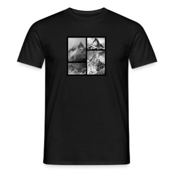 mountains - Men's T-Shirt - black - Front - AI Model Male 178 light (178cm)