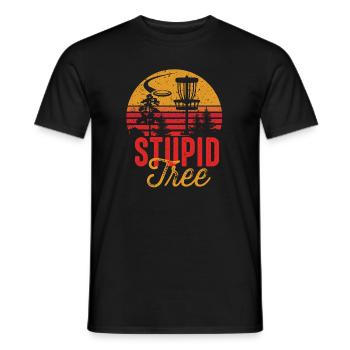 Stupid Tree Frisbee Disc Golf Design - Men's T-Shirt - black - Front - AI Model Male 178 light (178cm)