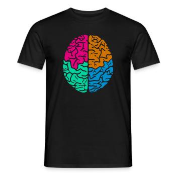 Colorful Brain buntes Gehirn - Men's T-Shirt - black - Front - AI Model Male 178 light (178cm)
