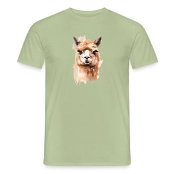 The Alpaca's Tale - Men's T-Shirt - sage - Front - AI Model Male 178 light (178cm)