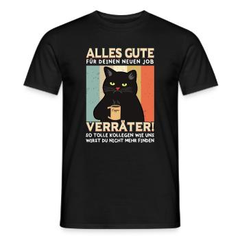 Jobwechsel Kollegen Abschied Arbeitskollegen Katze - Männer T-Shirt - Schwarz - Vorne - AI Model Male 178 light (178cm)