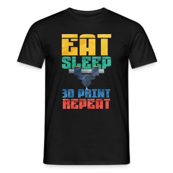 3D Printing - Men's T-Shirt - black - Front - AI Model Male 178 light (178cm)