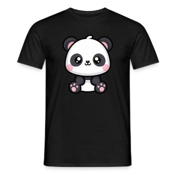Kawaii Panda Mignon Amoureux des animaux - T-shirt homme - noir - Devant - AI Model Male 178 light (178cm)