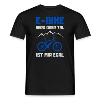 E-Bike Berg oder Tal ist mir Egal Geschenk - Männer T-Shirt - Schwarz - Vorne - AI Model Male 178 light (178cm)