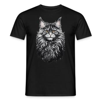 Maine Coon Cat Cat Lover Cat Design - T-shirt homme - noir - Devant - AI Model Male 178 light (178cm)