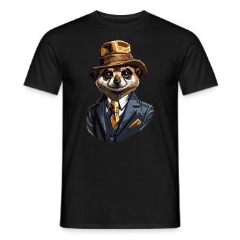 Surikat Gangster Alte Schule - Männer T-Shirt - Schwarz - Vorne - AI Model Male 178 light (178cm)