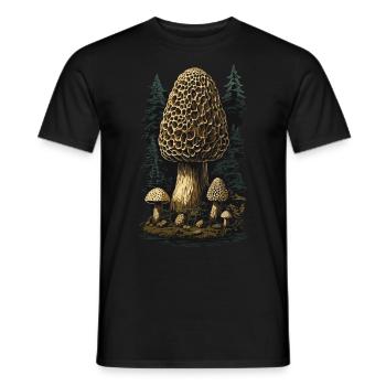 Vintage Morcheln Goblincore Pilz Magie - Männer T-Shirt - Schwarz - Vorne - AI Model Male 178 light (178cm)